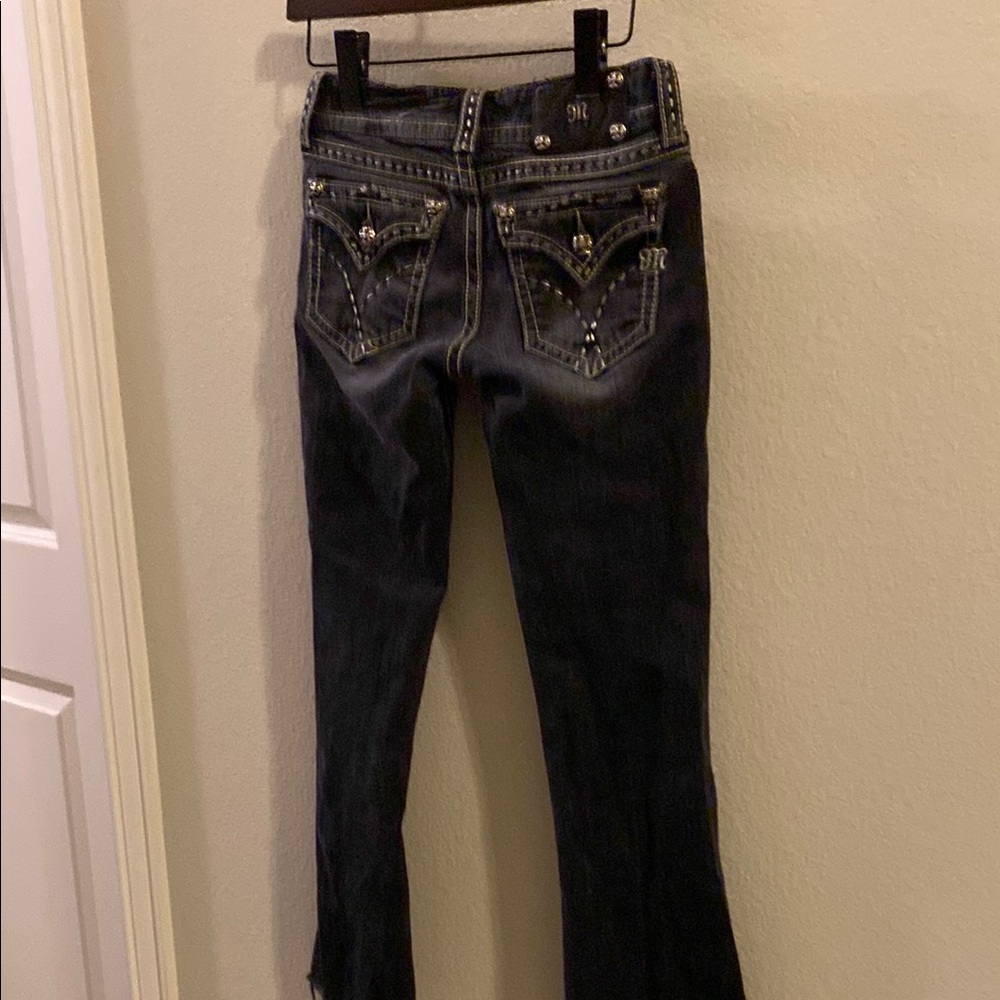 Miss Me Dark Blue Boot Cut Jeans with Embellishments